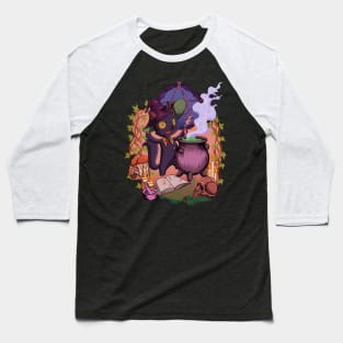 Witchcore - at the cauldron stands the witch cat Baseball T-Shirt